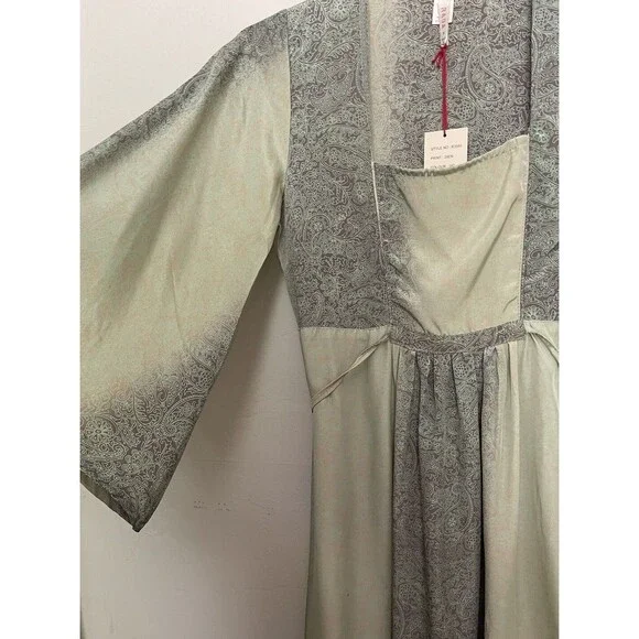 Womens Raga Maxi Dress Rustic Romance Empire Waist Renaissance Green Small - Picture 4 of 5